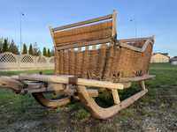 Sanie sanki konne Śląskie drewniane stare wyplatane Transport