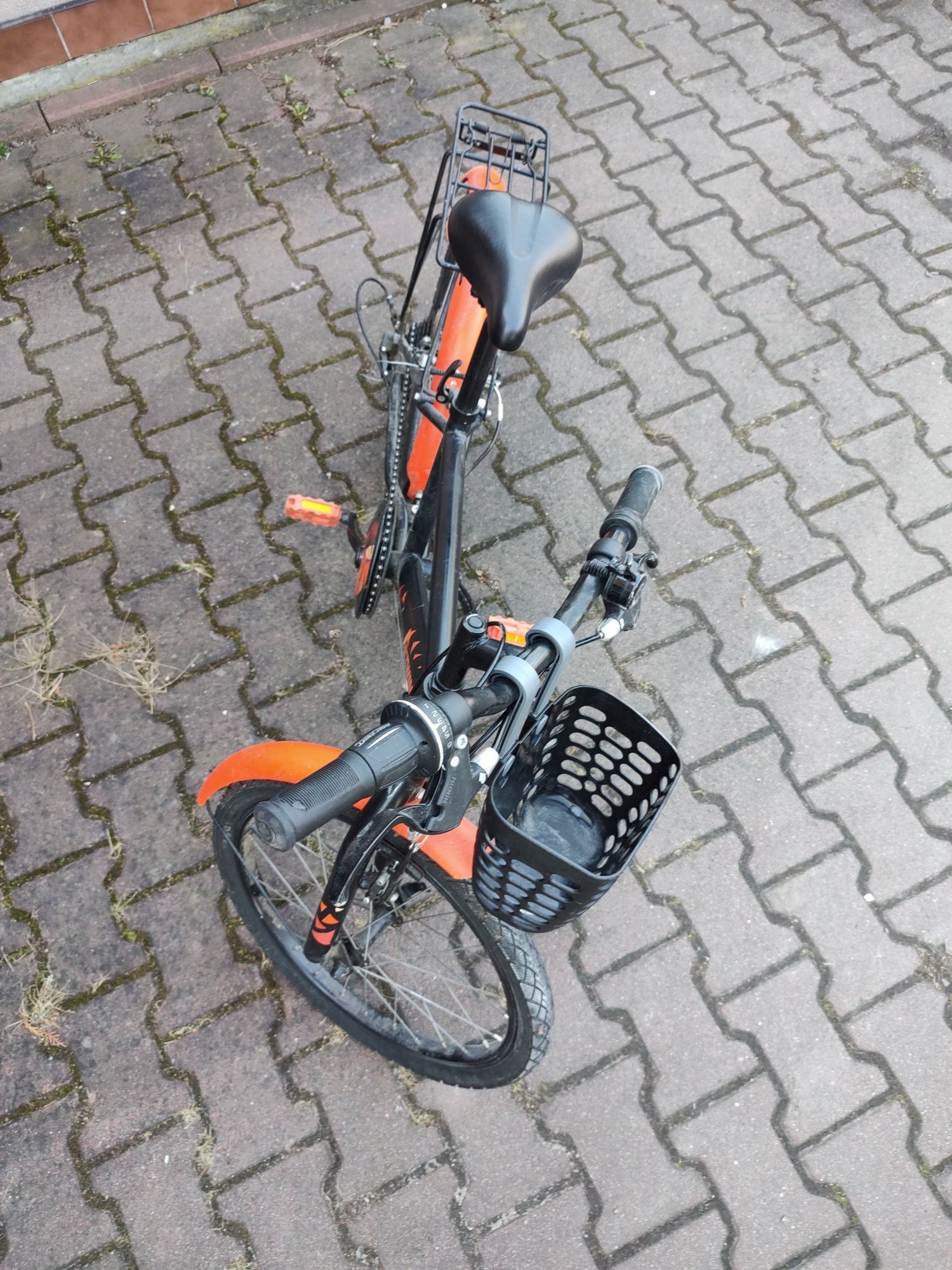 Rower BTWIN B-TWIN Decathlon 20" czarno pomarańczowy