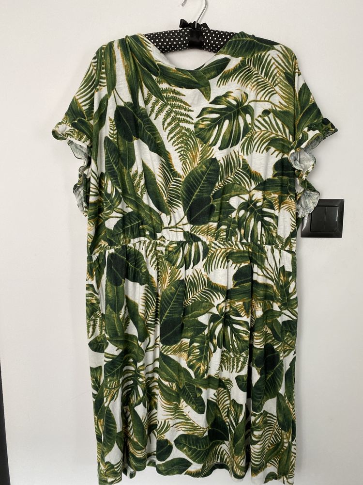 Sukienka w zielone liście duża H&M