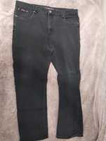 Spodnie jeansowe duże czarne bawełniane