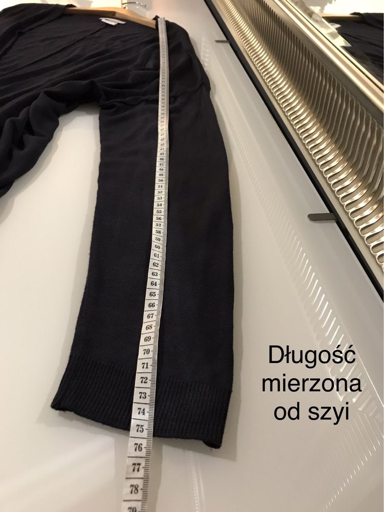 Cienki sweter sweterek bez zapięcia kardigan granatowy H&M L/M/S