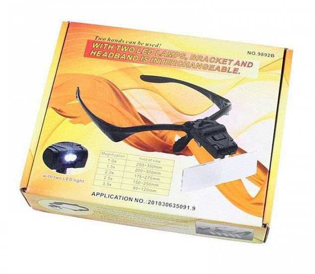 Бинокуляр лупа очки со сменными линзами 1х-3.5х 9892B