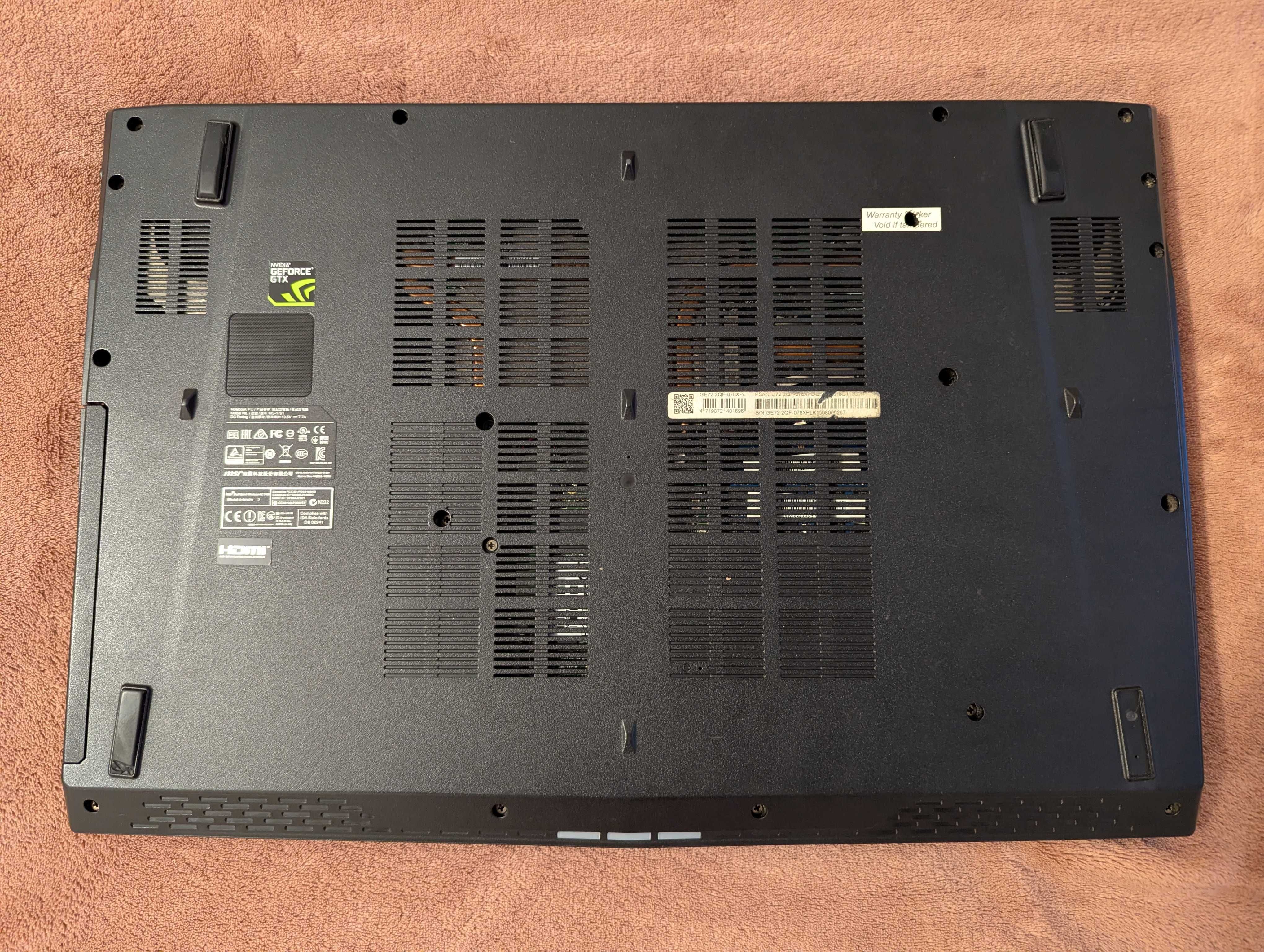 Laptop MSI GE72 2QF, Intel i7-4720HQ, ekran 17,3", SSD+HDD, sprawny!