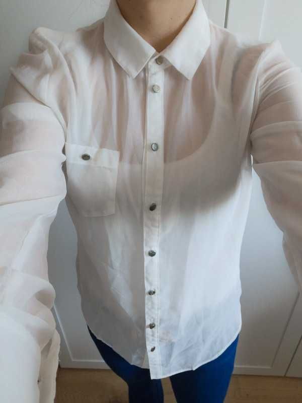 Atmosphere biała transparentna zwiewna koszula UK 12 /40