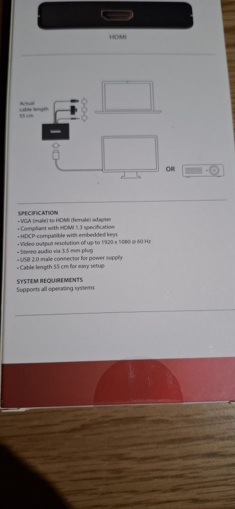 Adapter VGA + audio to HDMI sitecom