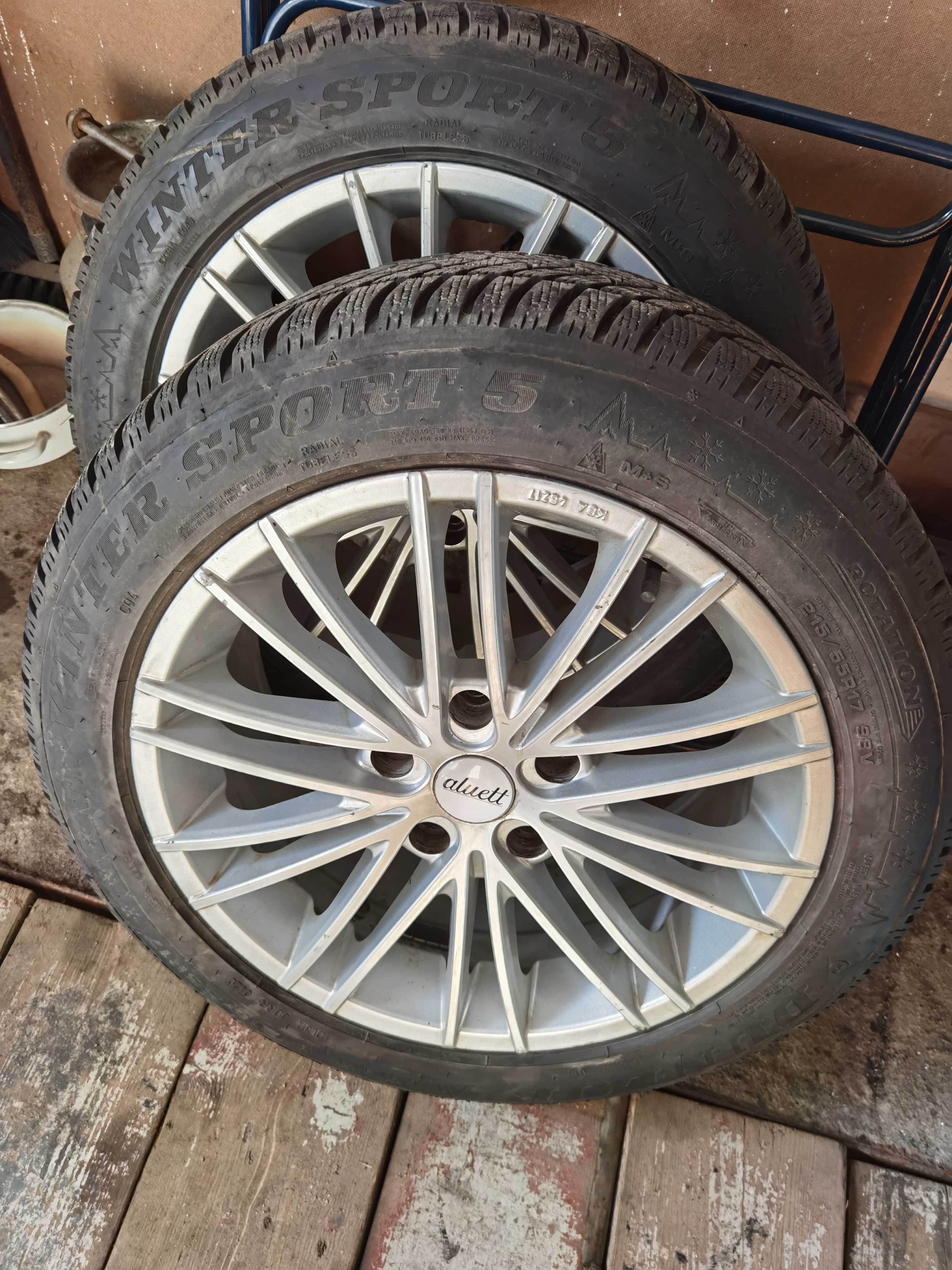 sprzedam felgi 17" 5x120 et 45 plus opony zimowe 215/55/17 8mm