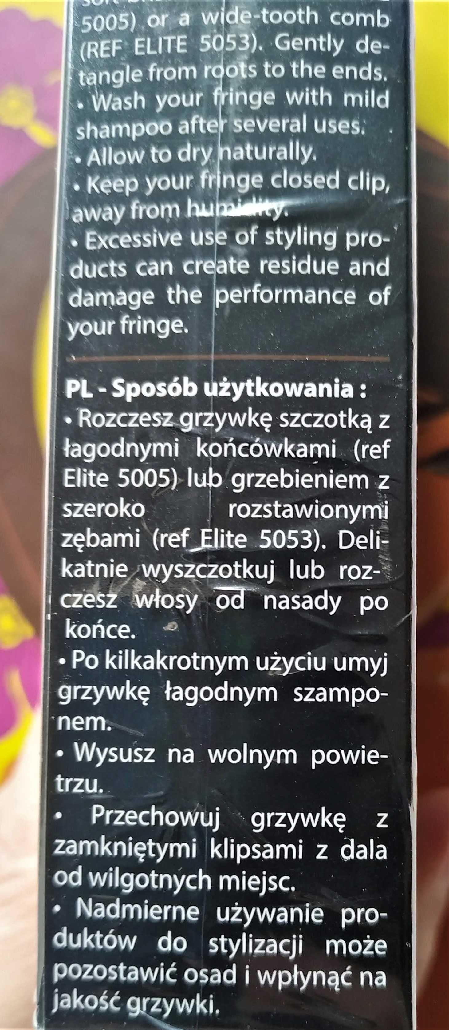 grzywka w kolorze złotego brązu