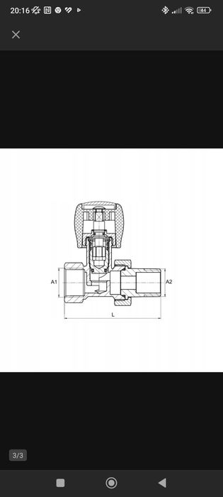 Zawór prosty Diamond ART.64-1/2.P