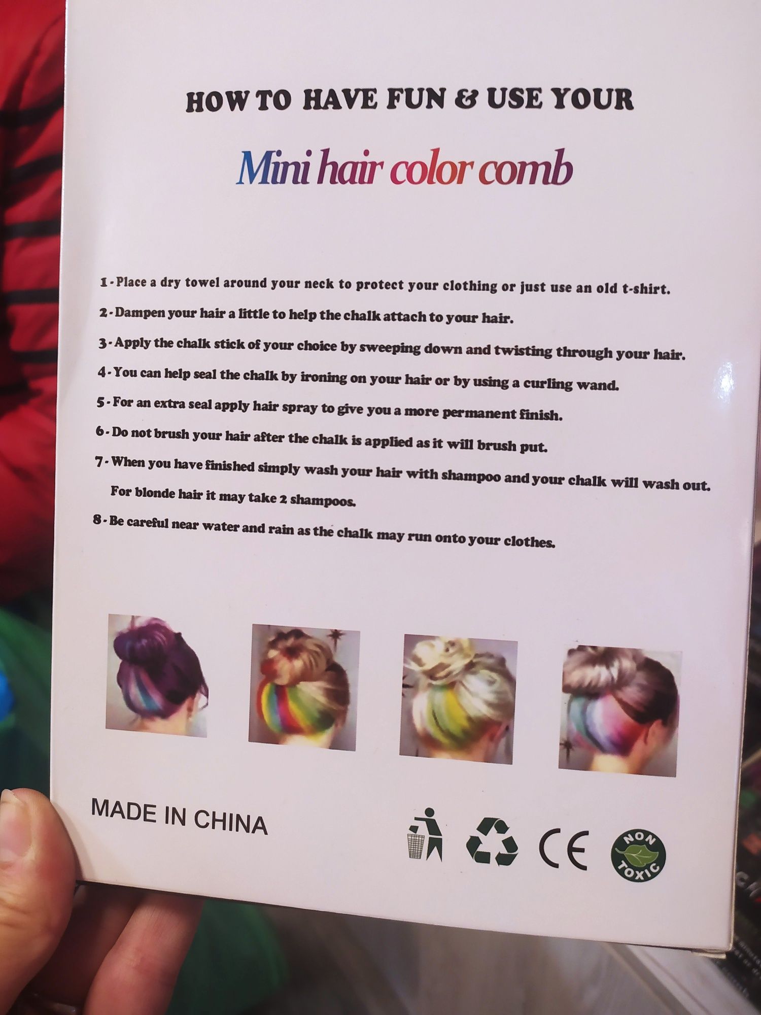 Цветные мелки для волос,в наборе  10 расчёсок с мелками