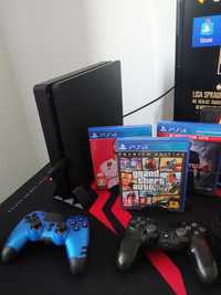 Konsola playstation 4 slim 500GB + 3 pady + 21 gier