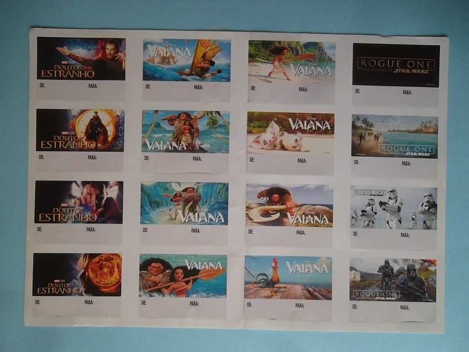 3 Folhas autocolantes brindes Tupperware, Montepio, Star Wars, Marvel