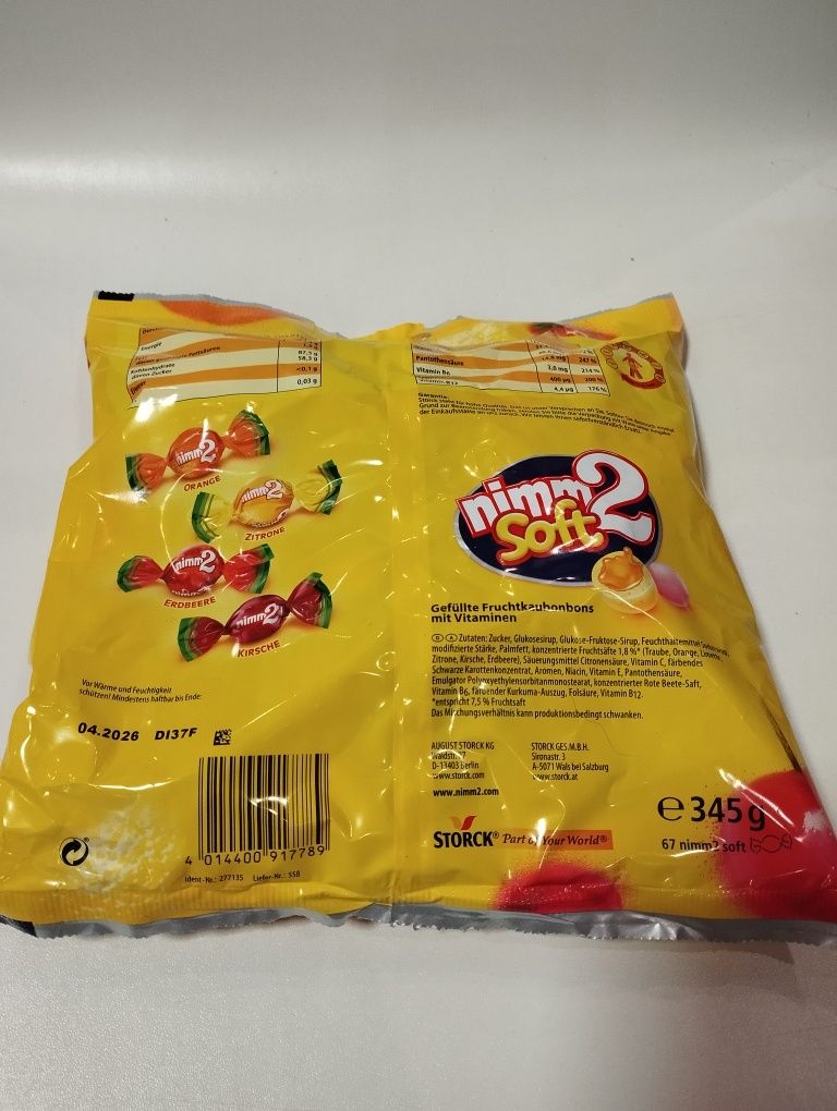 Cukierki nimm2 soft miękkie cukierki rozpuszczalne z sokiem w środku
