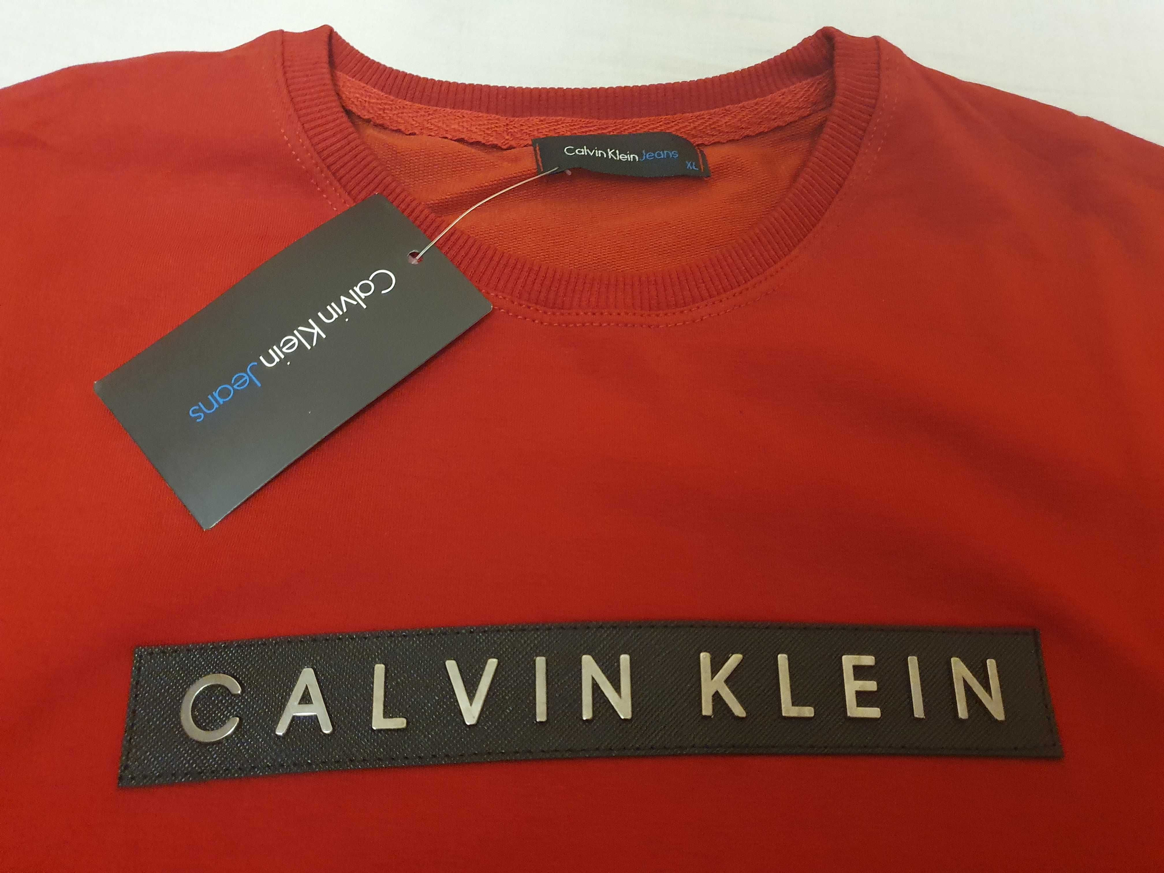 NOWA męska bluza Calvin Klein klasyk bluzka CK sportowa xl blaszka