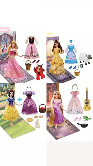 Колекційна лялька Disney принцеса: Бель, Аврора, Рапунцель, Білосніжка