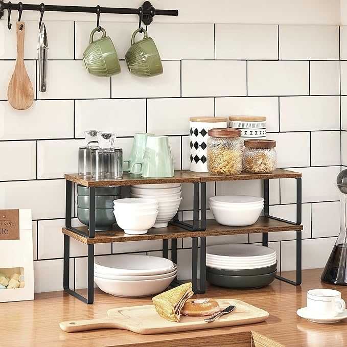 Półka na przyprawy, zestaw 4 półek kuchennych organizer loft