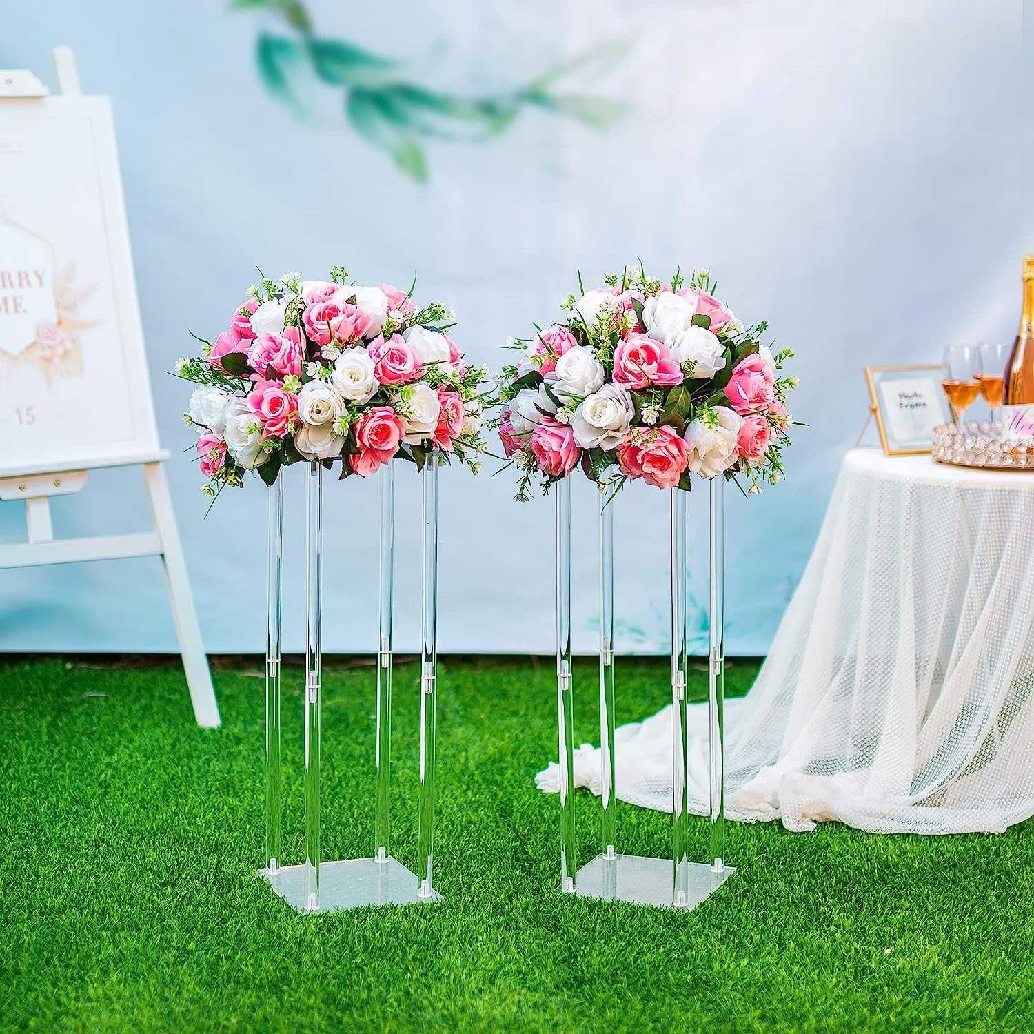 Inweder Piękne Akrylowe wazony na wesele 60cm