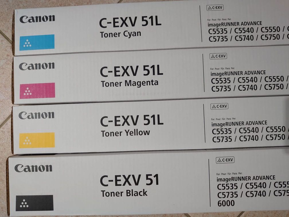 Tonery Canon C-EXV 51 - komplet CMYK, oryginalne