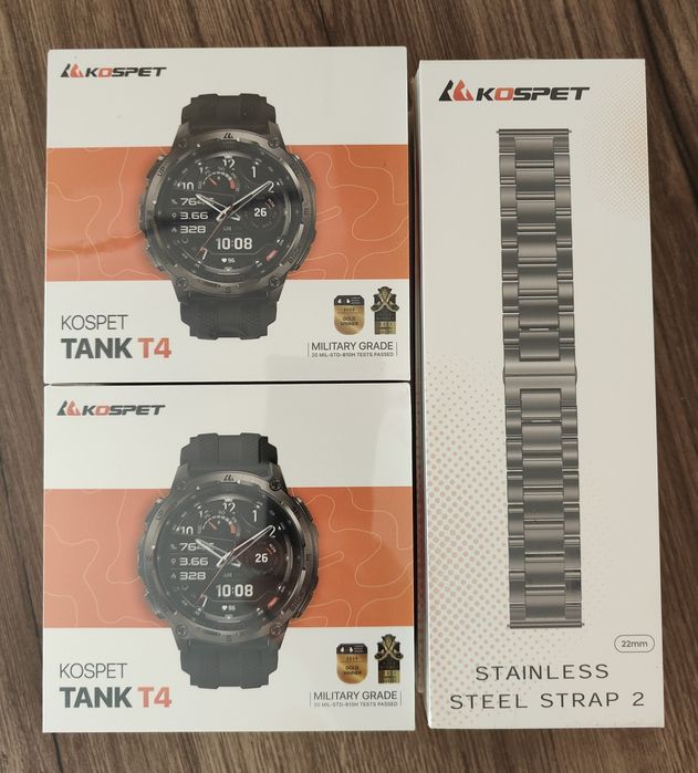 Новинка! Тактичний смарт годинник Kospet TANK T4 + Compass, GPS, 32GB