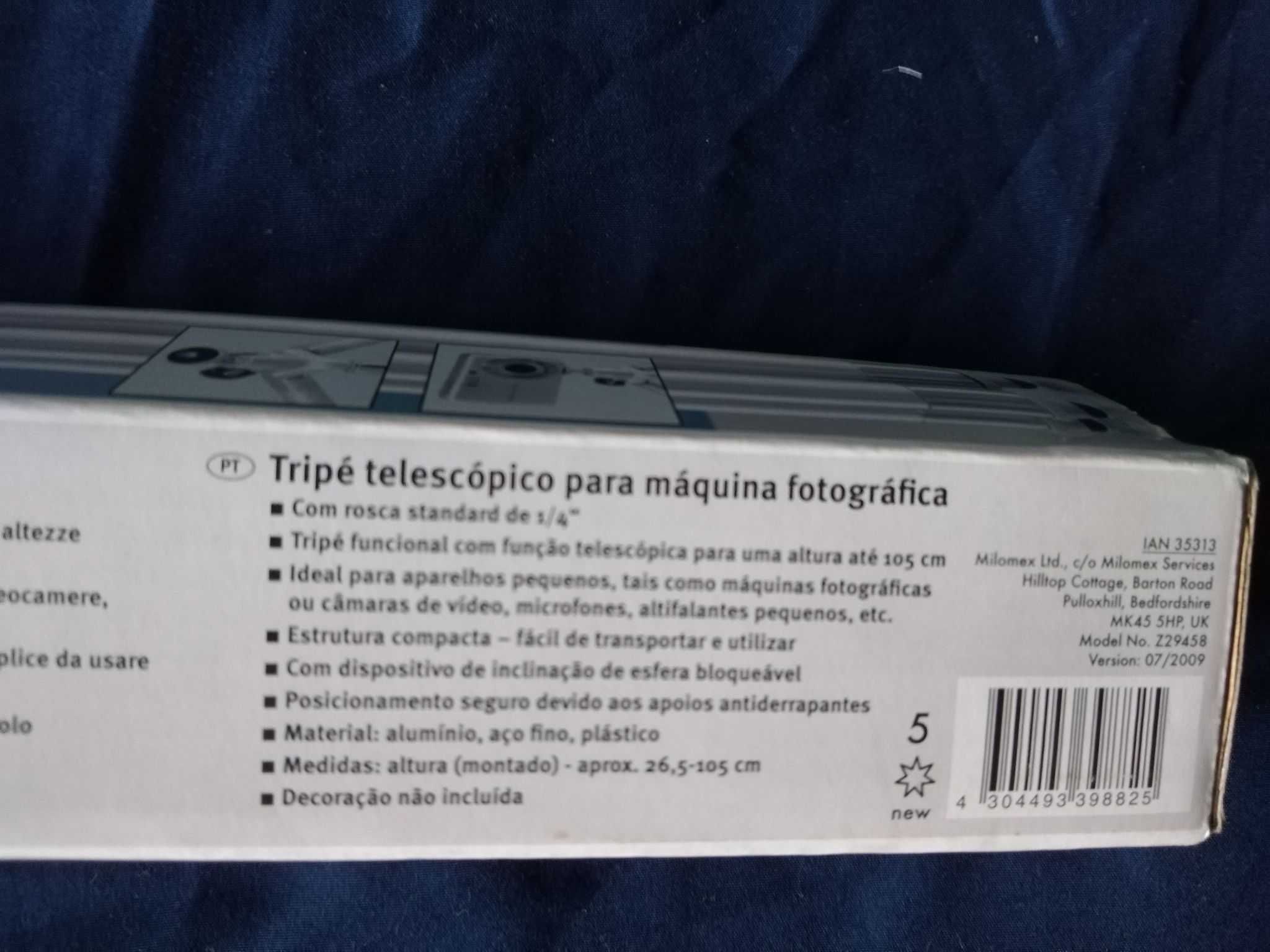 Tripé telescópico para máquina fotográfica