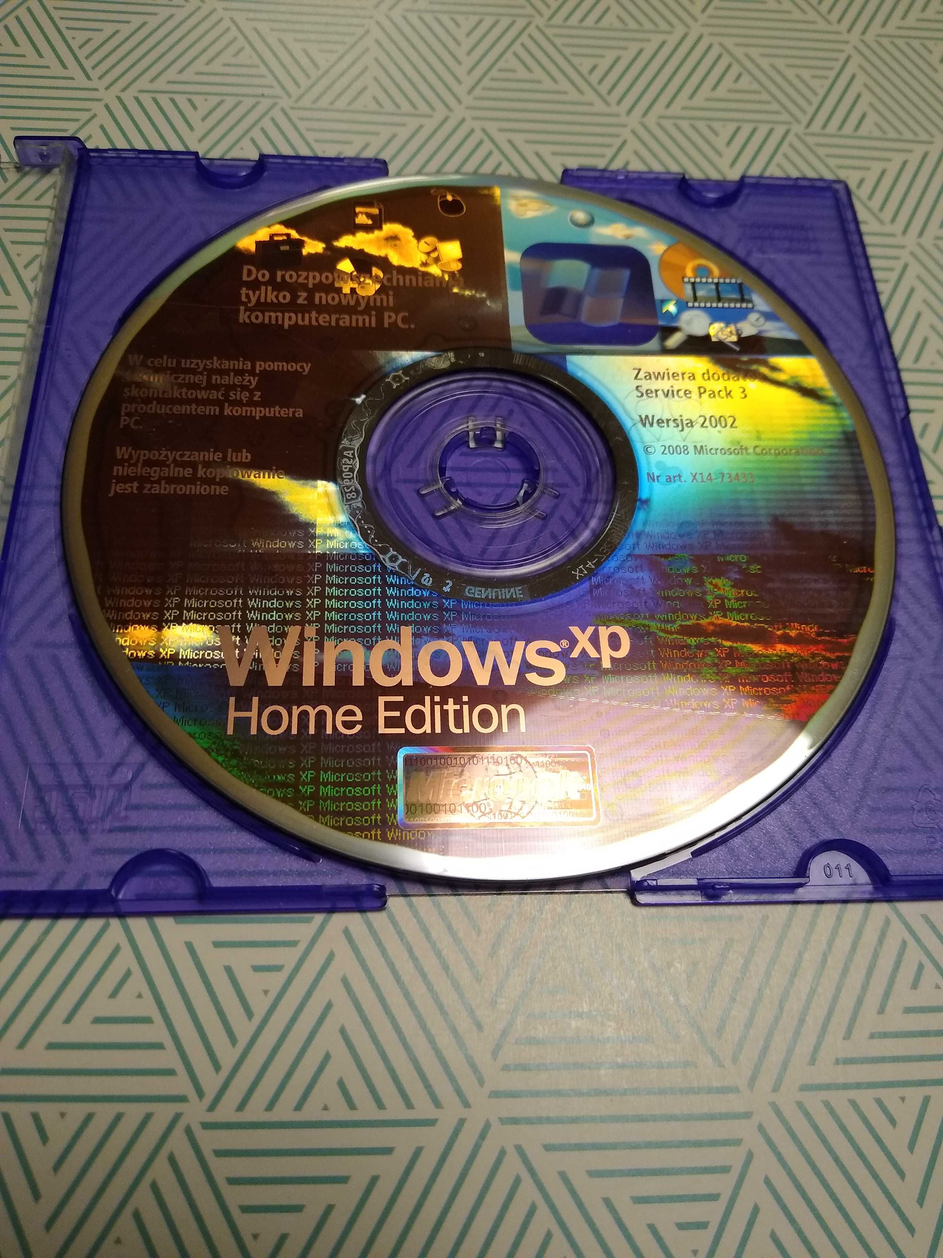 Windows XP Home Edition -  płyta + naklejka z kodem