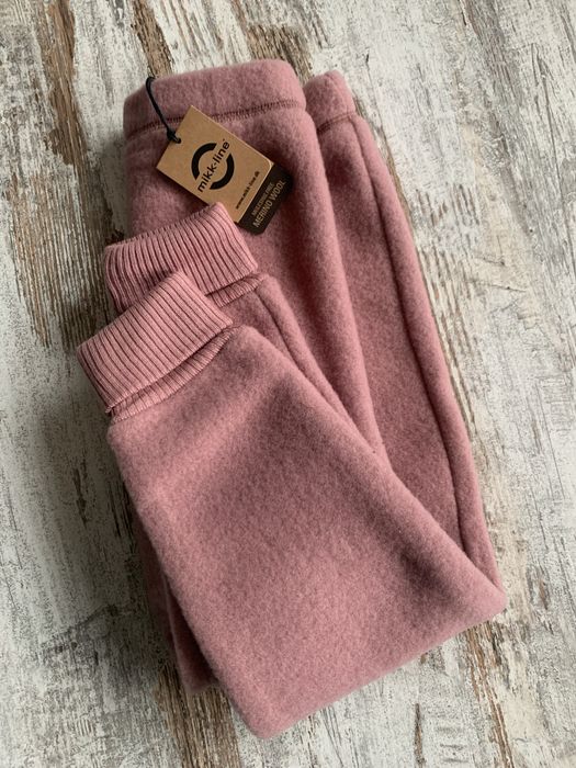 Spodnie puchacze z welny merino mikk-line brudny roz