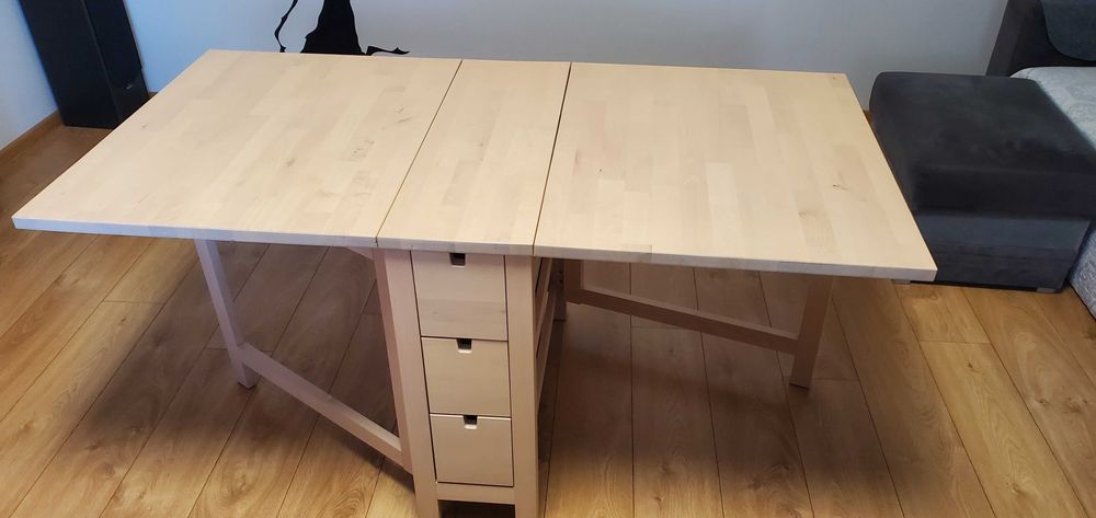 Stół składany norden ikea z litej brzozy.
