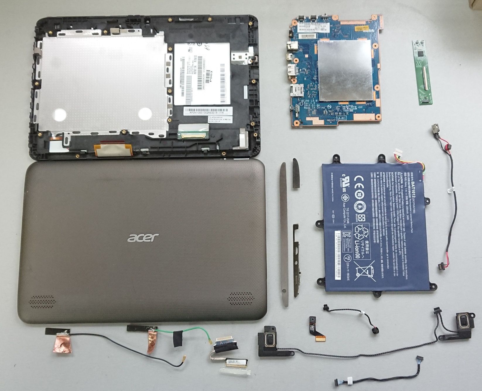 Acer Iconia Tab A200 32GB Дисплей Шлейф АКБ Крышка Разъем Камера Сенсо