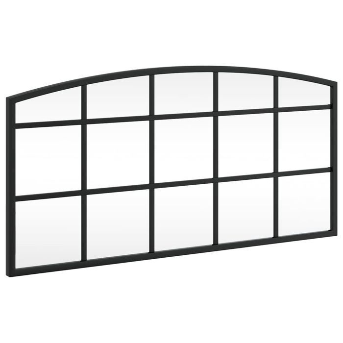 Vidaxl Lustro Ścienne, Czarne, 60X30 Cm, Zakończone Łukiem, Żelazo