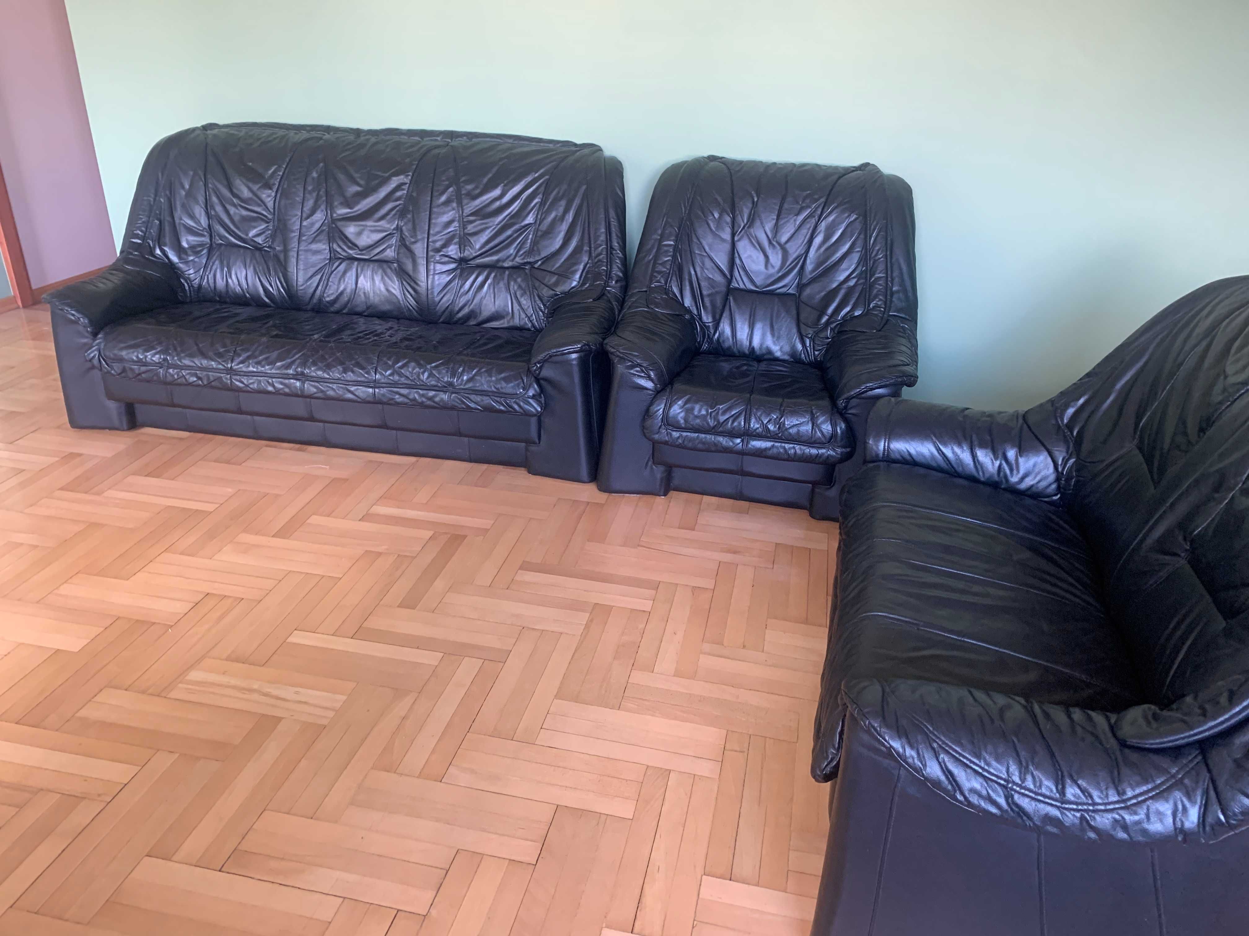 Komplet wypoczynkowy skóra