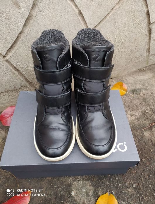 Ecco 38 39 ботинки зимові жіночі шкіряні черевики сапоги чоботи взуття