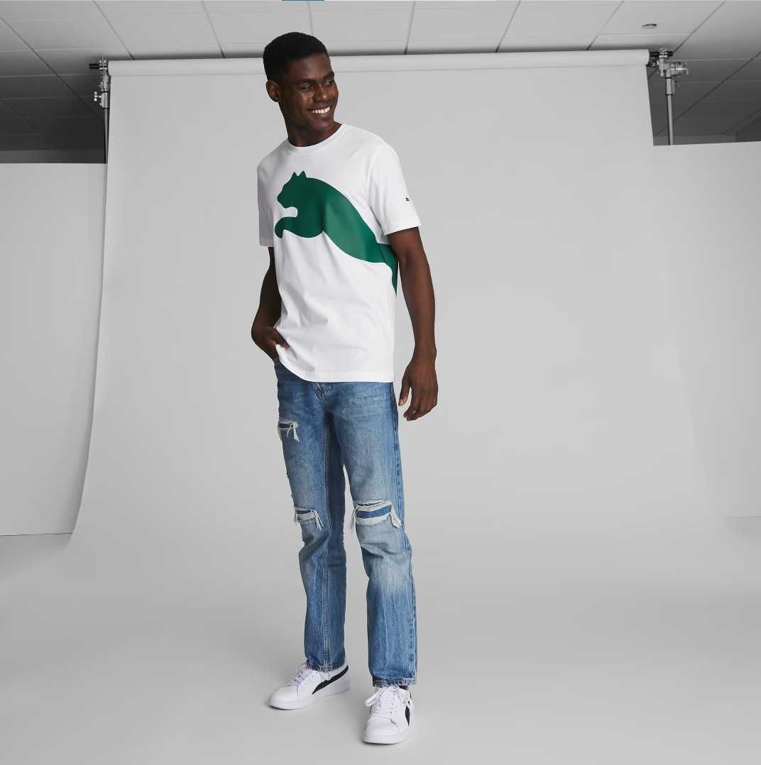 Біла Чоловіча Футболка Puma oversized logo men's tee нова оригінал