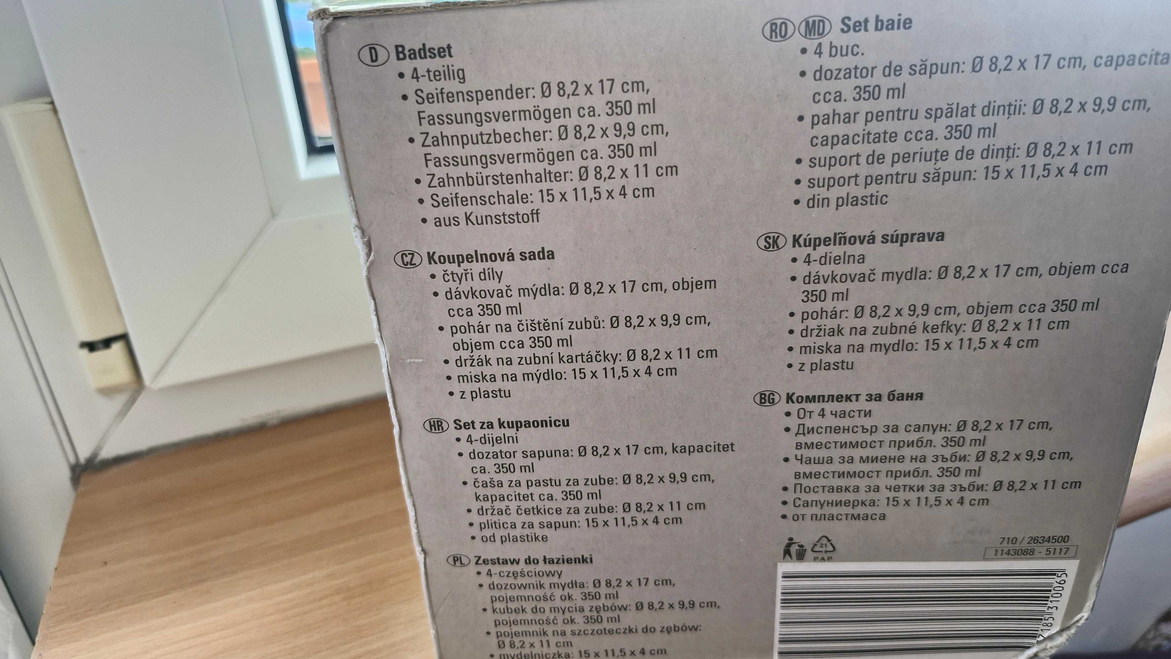 4-częściowy zestaw  akcesoriów do łazienki