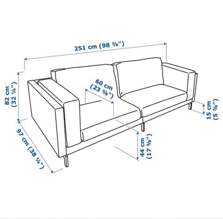 Sofa Ikea Nockeby 3 lugares c/ capas Comfortly