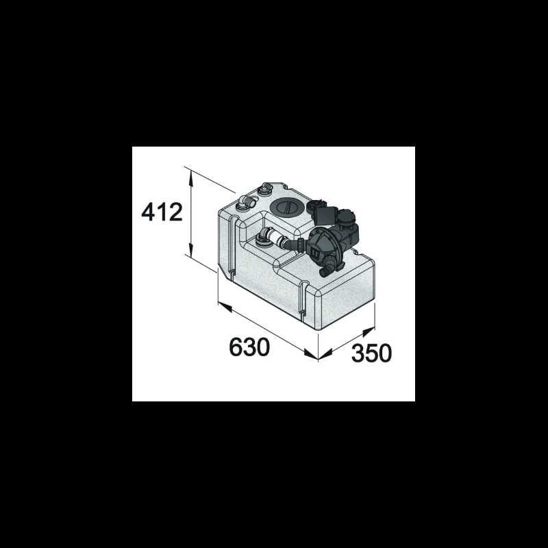 Zbiornik ścieków stacjonarny Vetus 42L Z POMPĄ 12V WWS4212B