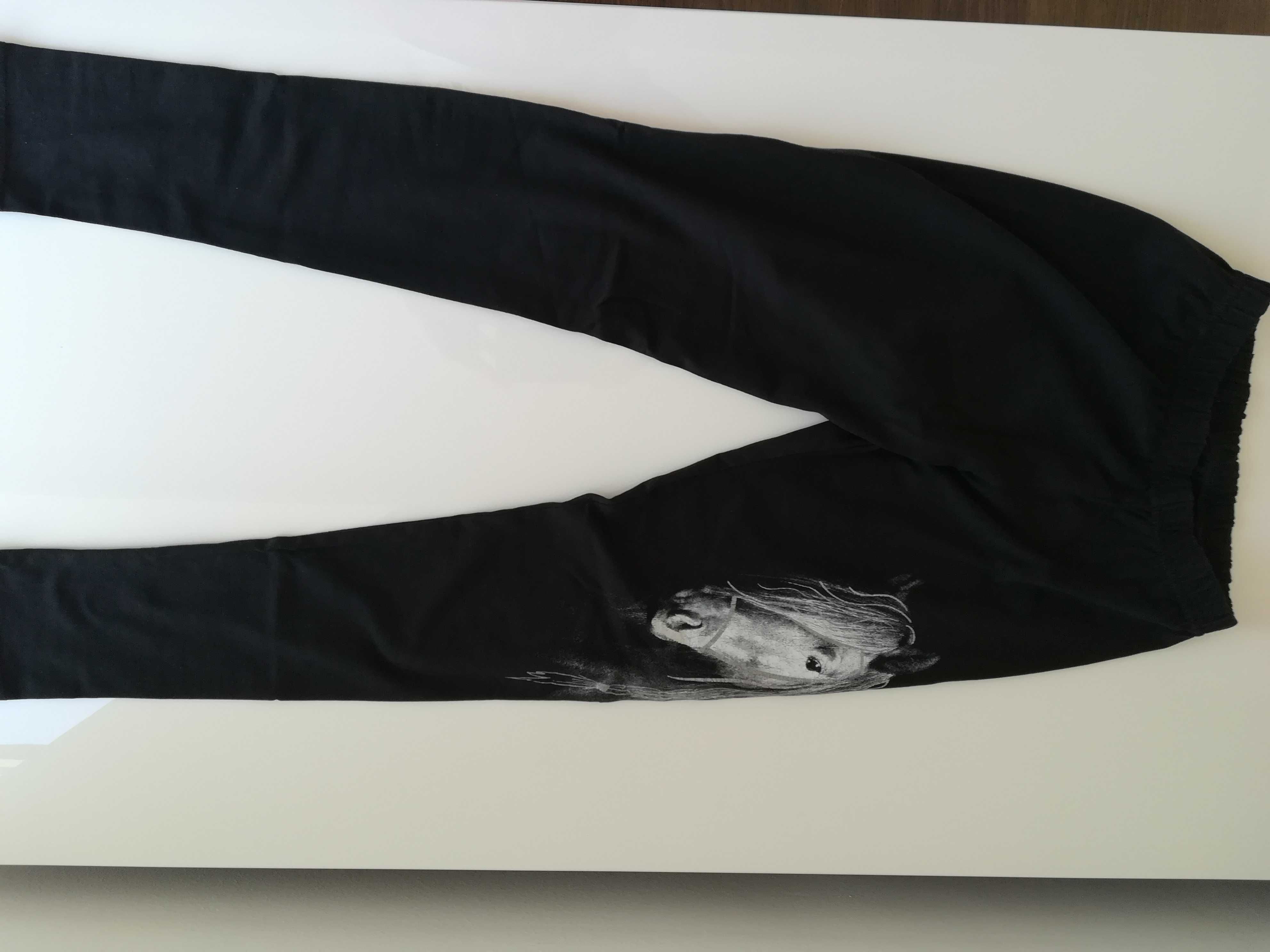 Tup Tup legginsy dziewczęce czarne z koniem rozm.152
