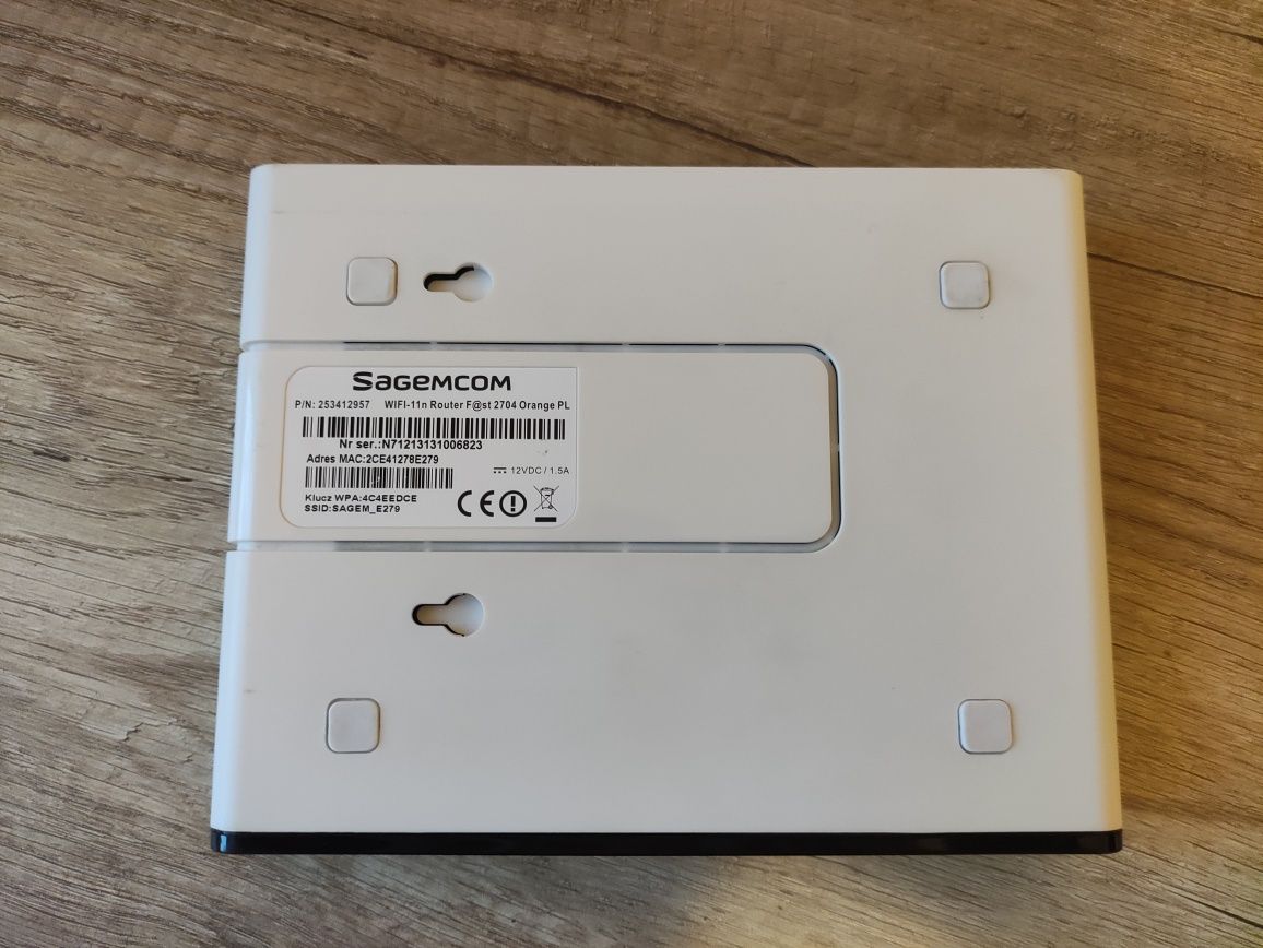 Router Sagemcom Fast 2704 ADSL Wifi Sagem Serwer wydruku Rzeszów