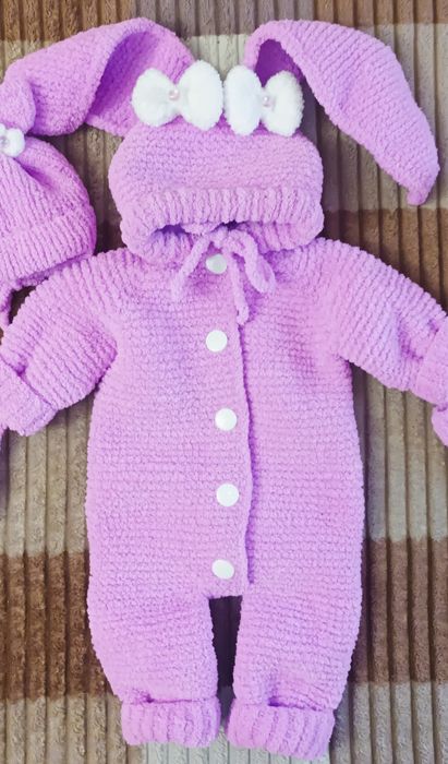 Вязаный комбинезон плюшевый