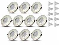 10x oczko wpustowe reflektor sufitowy okrągły 10x żarówka gu10 4500k