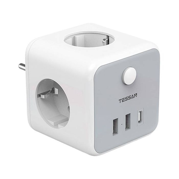 Gniazdko Ścienne Tessan Ts-301-De-C 3Xac 2Xusb-A Usb-C 2500W