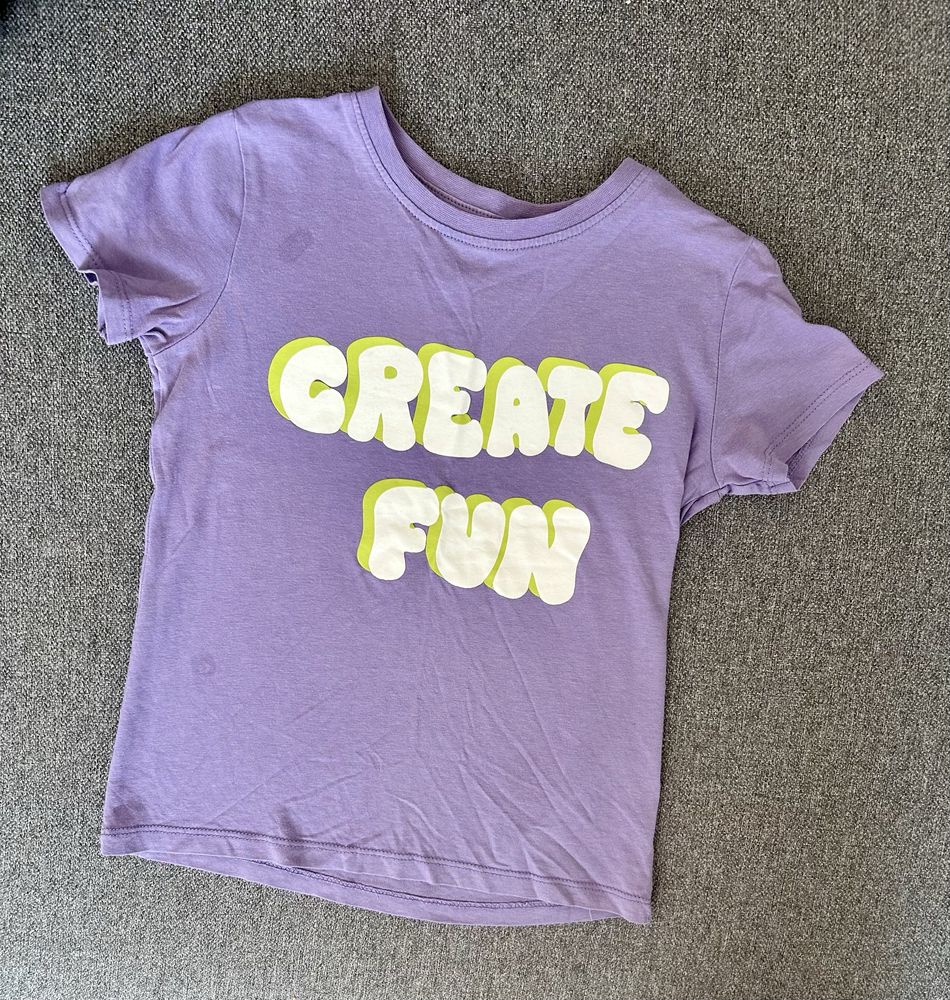 Fioletowa bluzka koszulka t-shirt napis create fun