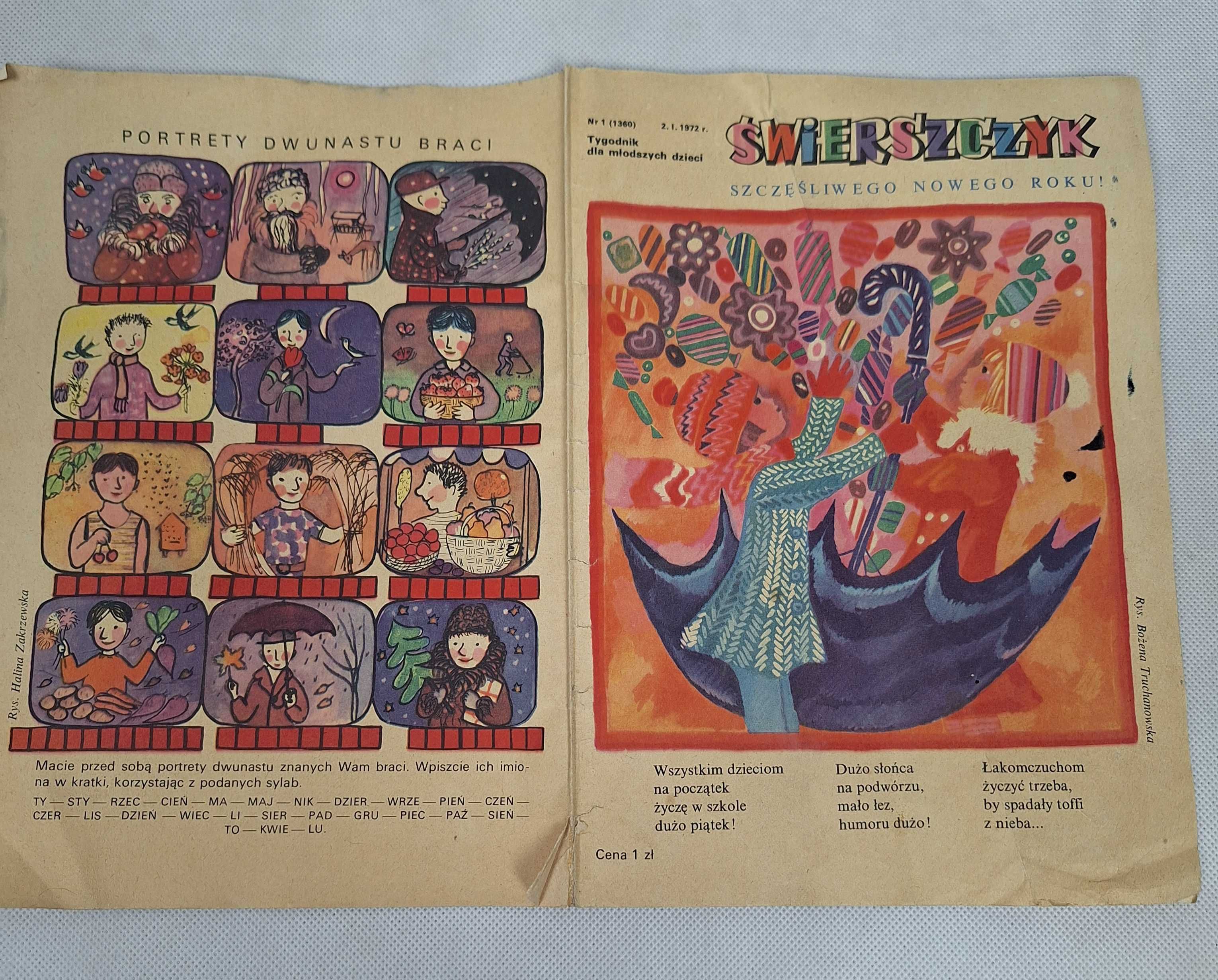 Świerszczyk Tygodnik dla młodszych dzieci Nr 1 (1360) 02 I 1972