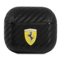 Ferrari Fesa3Cabk Airpods 3 Cover Czarny/Black On Track Pu Carbon