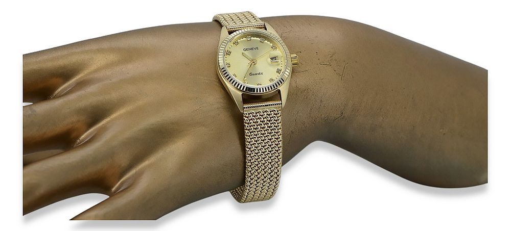 Złoty zegarek damski 14k 585 Geneve lw020ydyz&lbw003y Katowice
