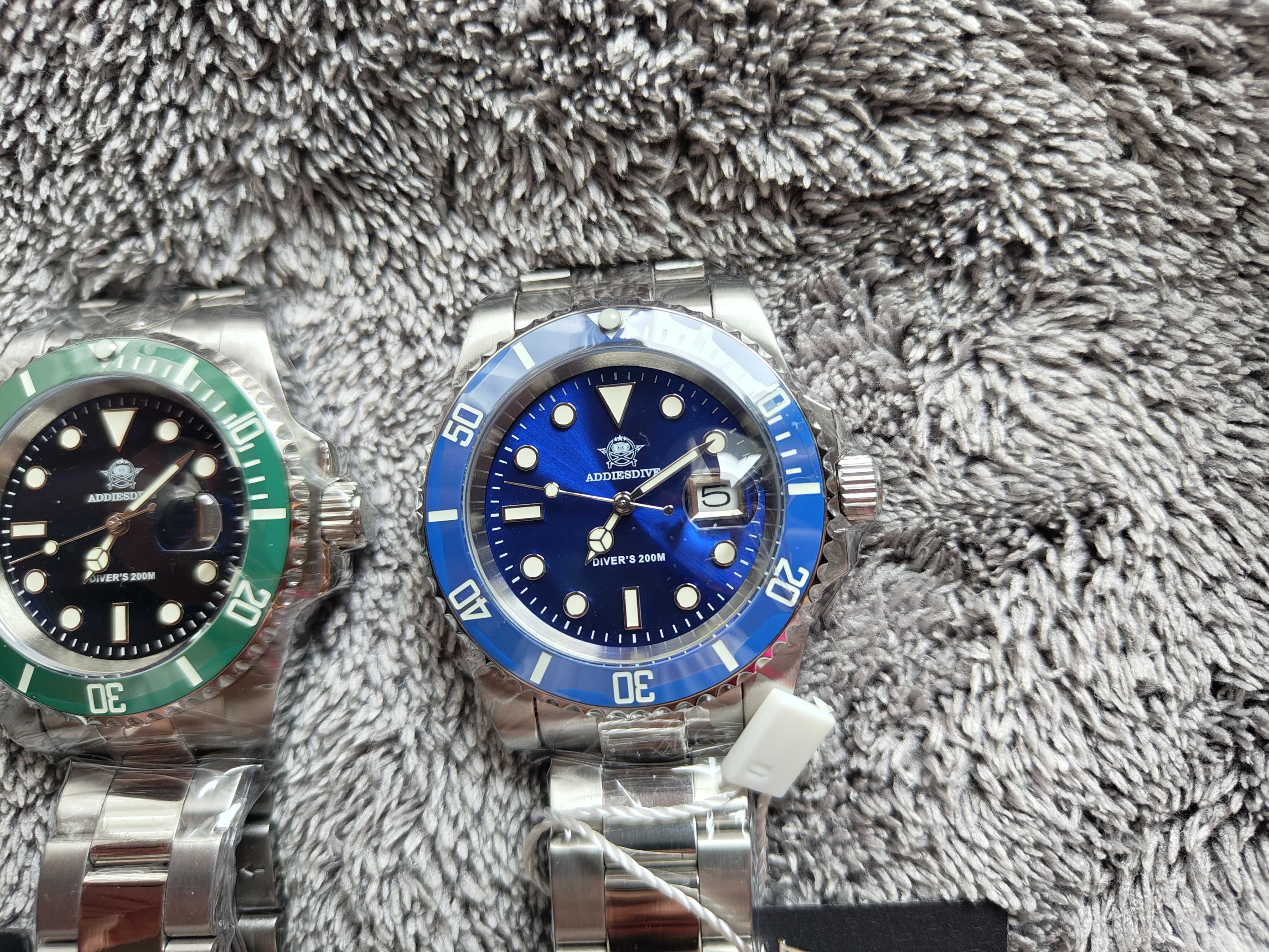 Zegarek ADDIESDIVE Deep Sea Hunter 41mm Diver Niebieski Blue