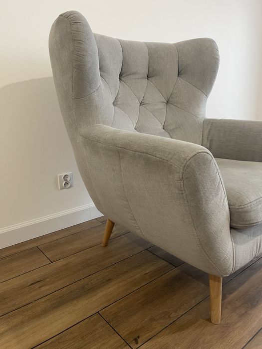 Fotel uszak szary VOSS Gala Collezione