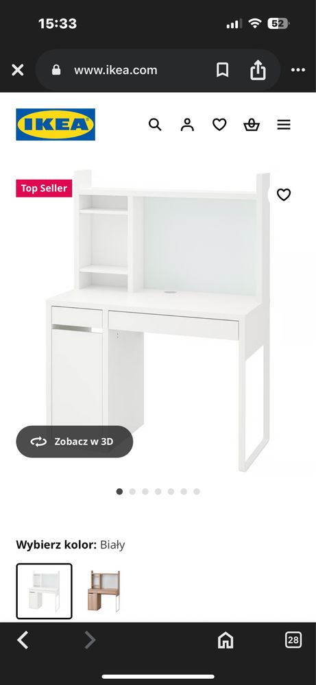 Biurko ikea białe