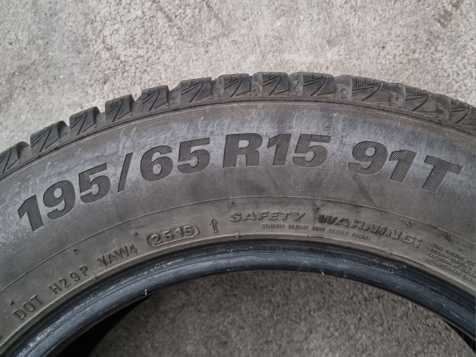 Opona używana 1szt. 195/65/15 Kumho WinterCraft WP51 / 7,2mm