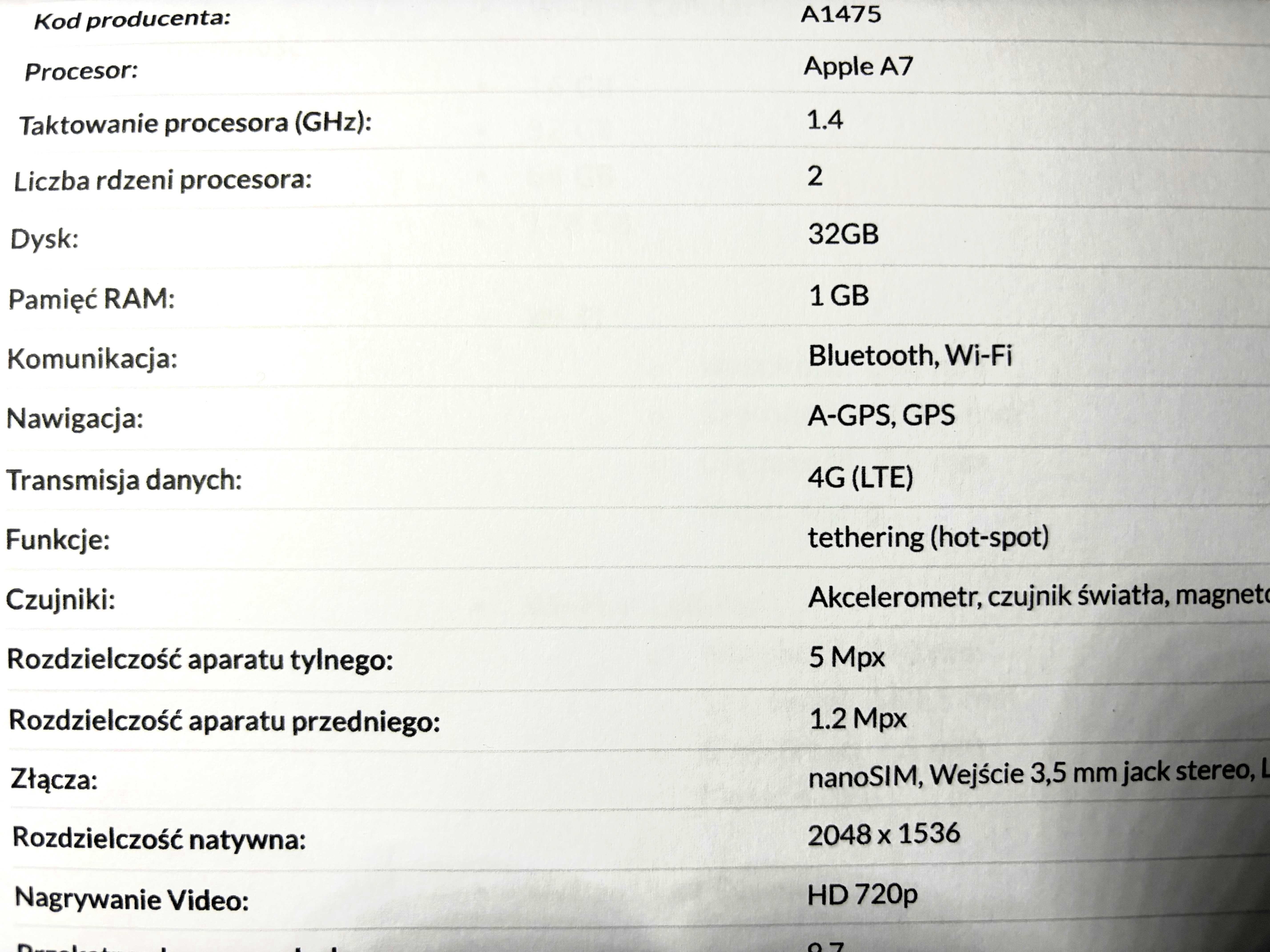 Apple iPad AirCellular A 1475