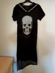 Philipp Plein sukienka z cyrkoniami roz L