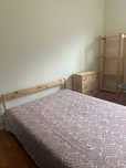Cama IKEA madeira + estrado de ripas + colchão